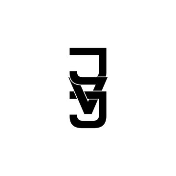 jvj initial letter monogram logo design