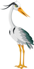 heron cartoon illustration