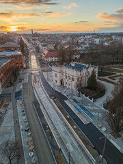 Fototapeta premium View at Pabianice city from a drone 