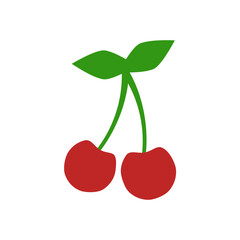 Simple Cherries Graphic Illustration