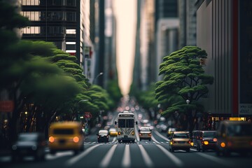 Cinematic photo beautiful city of the future street