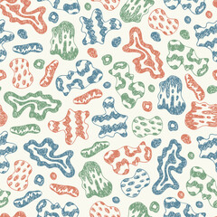Stains Seamless Pattern. Hand Drawn Doodle Spots - Vector illustration