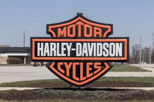 Harley Davidson dealer logo. Harley Davidson manufactures and sells traditional gas powered motorcycles.