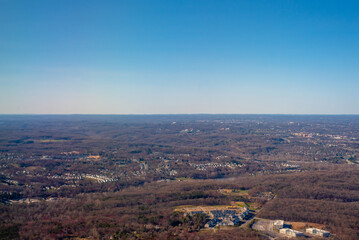Fototapeta premium aerial view of town with forest