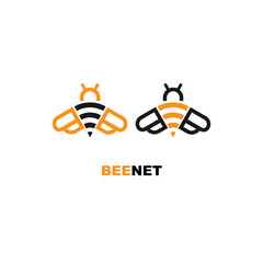 Bee Wi-Fi logo symbol vector