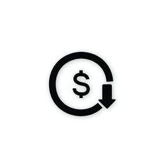 Fototapeta premium Black line Coin money with dollar symbol icon isolated on white background. Banking currency sign. Cash symbol. Vector 