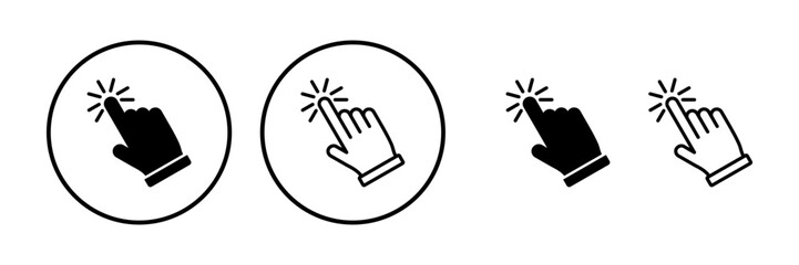 hand click icon vector. clicking finger icon. pointer icon