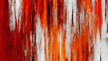 red and white painted wood