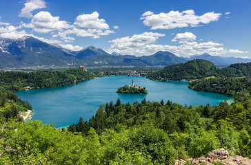 View of lake of Bled in Slovenia