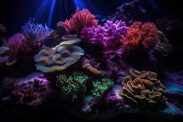 Fototapeta na wymiar coral reef underwater. Generative Ai