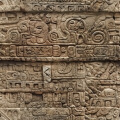 Fototapeta na wymiar Seamless Aztec Stone Wall Texture - Generative AI