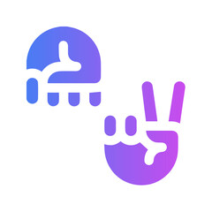 Vector Icon Rock Paper Scissors Filled with Gradient Style. Pixel Perfect and Editable.
