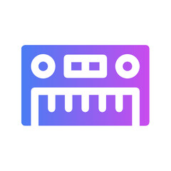 Vector Icon Piano Filled with Gradient Style. Pixel Perfect and Editable.