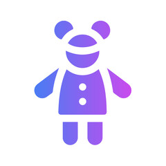 Vector Icon Doll Filled with Gradient Style. Pixel Perfect and Editable.