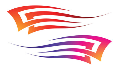 Obraz premium Racing car side sticker sports cars abstract tribal tattoo decoration. Eps 10 vector art image illustration. Side strip decal for car, auto, truck, boat, ship, suv, motorcycle.