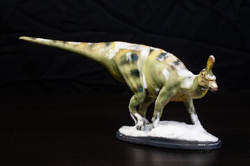The Tsintaosaurus dinosaur  in the dark
