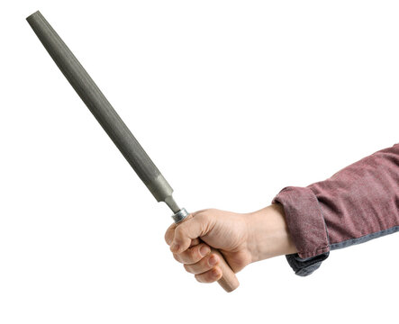 Worker with file on white background