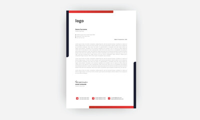 Simple and creative letterhead template design  a4 size
