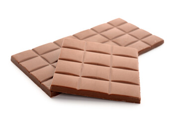 Sweet chocolate bars isolated on white background