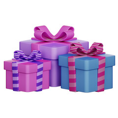 3d illustration of birthday party gift box