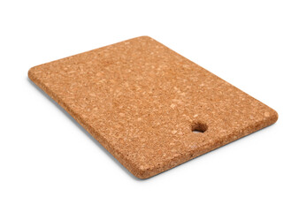 Cork cutting board on white background