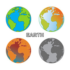 earth climate change vector illustration, green, blue, red, black, levels of earth day concept. Green planet. Earth Day. save the Earth