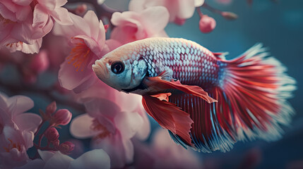 Fototapeta premium Illustration of beta fish.