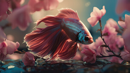 Illustration of beta fish.