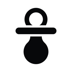 baby pacifier solid icon illustration vector graphic 