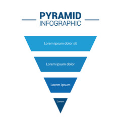 Pyramid Infographic, funnel pyramid business infographic with 5 charts. Template can be edited, recolored, editable. EPS Vector	