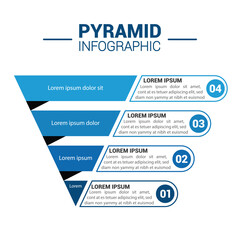 Pyramid Infographic, funnel pyramid business infographic with 5 charts. Template can be edited, recolored, editable. EPS Vector	