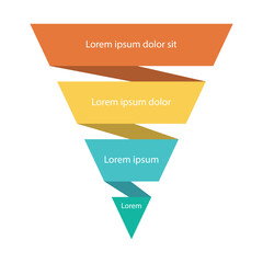 Pyramid Infographic, funnel pyramid business infographic with 5 charts. Template can be edited, recolored, editable. EPS Vector	