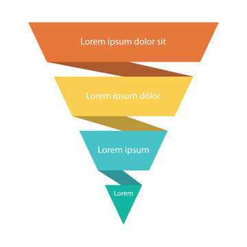 Pyramid Infographic, funnel pyramid business infographic with 5 charts. Template can be edited, recolored, editable. EPS Vector	