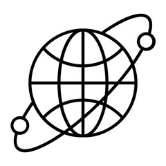Globe Outlne Icon