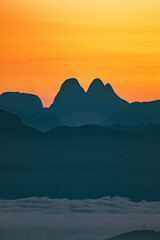 Fototapeta na wymiar sunrise on the three peaks
