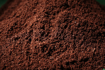 Heap of coffee powder, closeup
