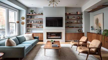 Custom Contemporary Livingroom Upgrade Interior - Generative AI.