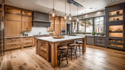 Luxurious Custom Residential Kitchen Upgrade Interior - Generative AI.