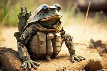 Fototapeta premium illustration of the military frog