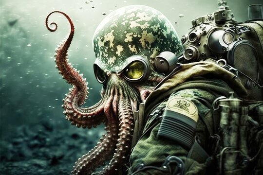 military octopus in camouflage cloth