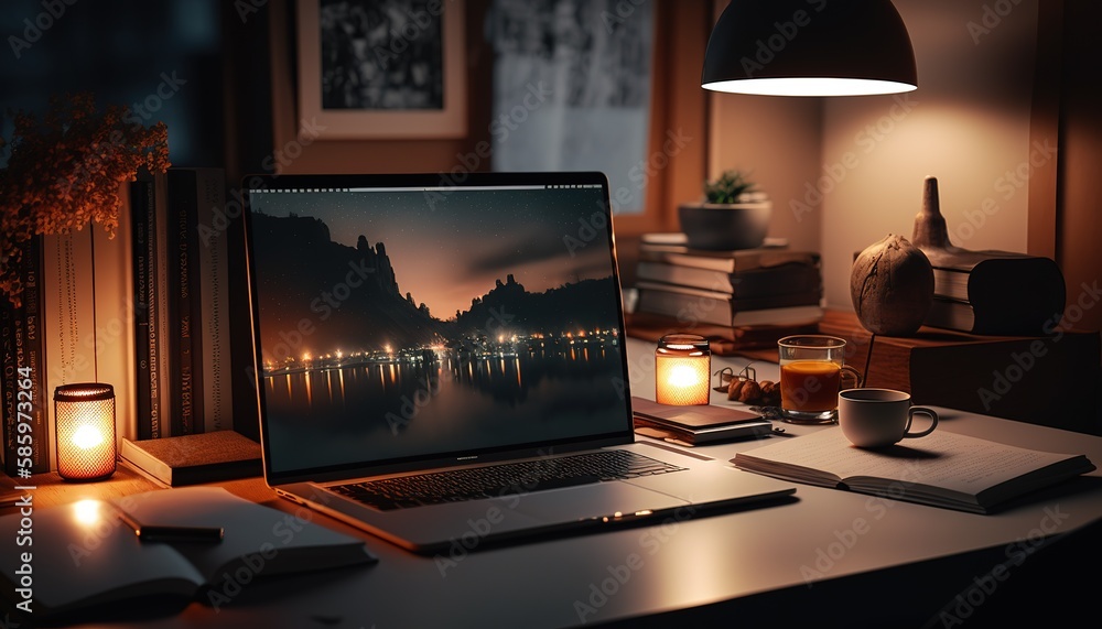 Wall mural realistic laptop mockup for app presentations or websites. the notebook mockup for graphic display m