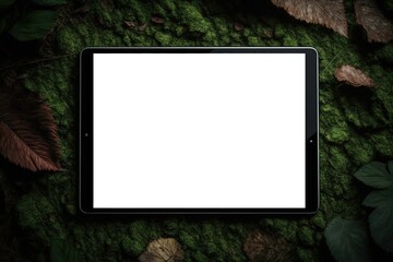 Realistic tablet mockup for app presentations or websites. The smartphone mockup for graphic display montage and workspace area. Generative AI