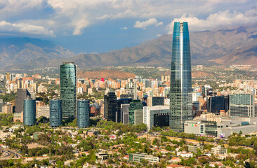 Vista desde o cerro San Cristóbal, Santiago