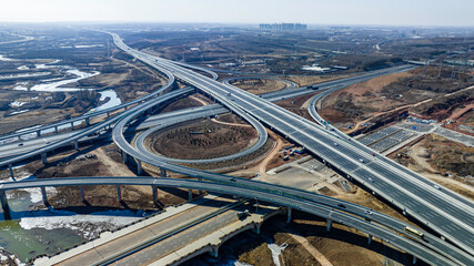 Overpass bridge under construction in Changchun, China