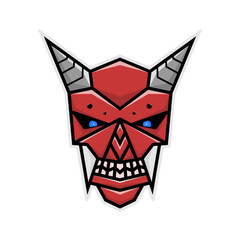 Vector demon robot mascot logo illustration