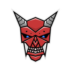 Vector demon robot mascot logo illustration