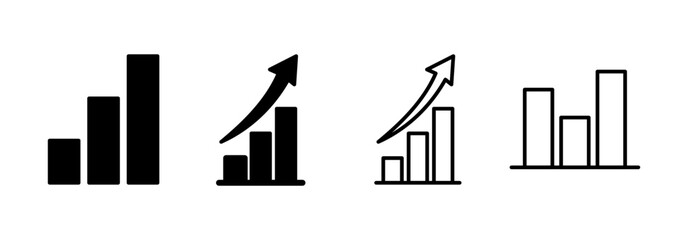 Growing graph Icon vector for web and mobile app. Chart sign and symbol. diagram icon