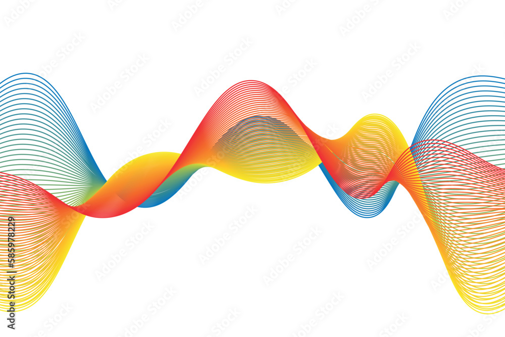 Poster colorful gradient wave line. fluid abstract background. suitable for landing page and computer deskt