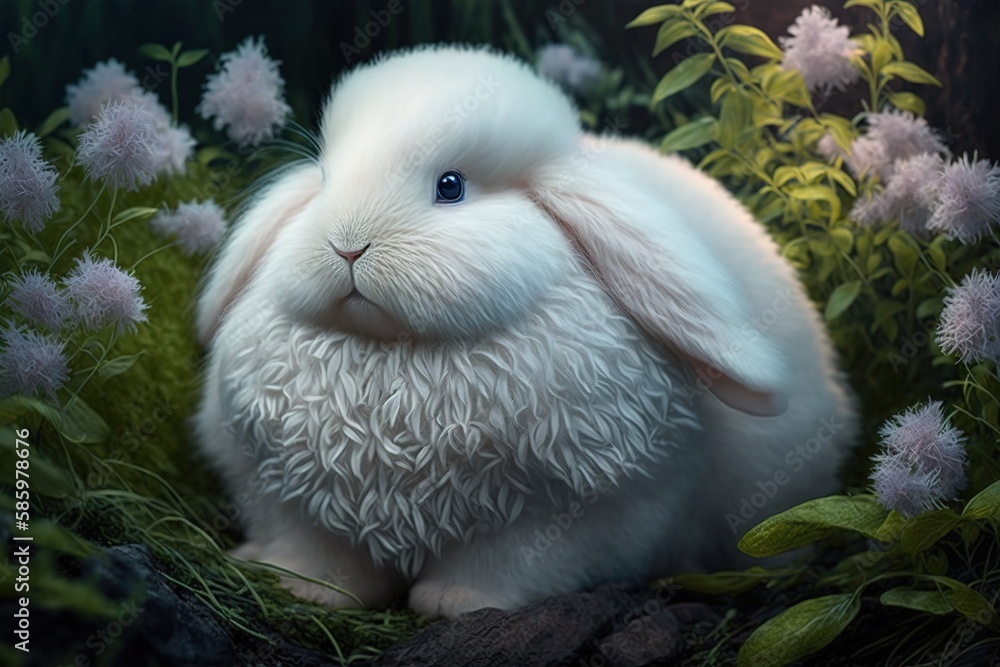 Aufkleber the fluffiest and most enchanting easter rabbit generative ai