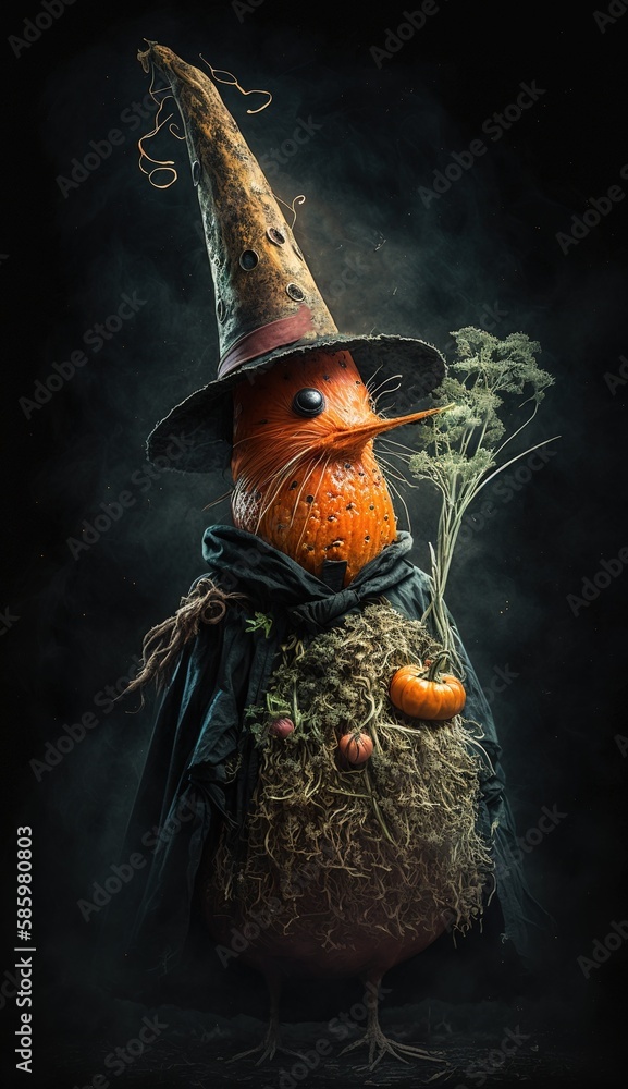 Poster the enchanting secret of an old witch's spellbinding carrot generative ai